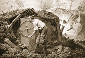 火事で鉱山に空気を送り込むプライベートトーランス 作： Alfred Pearse